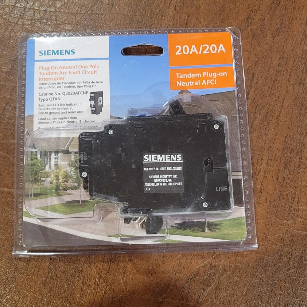 Siemens Plug-On Neutral Tandem Arc Fault Circuit Interrupter Q2020AFCNP New